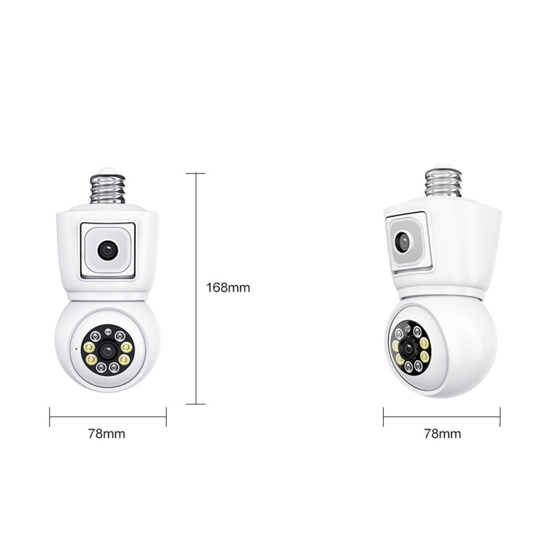 ESCAM QF202 E27 2x2MP Dual Lens Motion Detection Waterproof WiFi IP Two Way Audio Night Vision Camera(White) by ESCAM