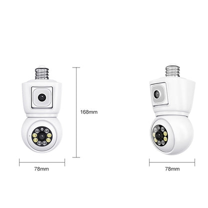 ESCAM QF202 E27 2x2MP Dual Lens Motion Detection Waterproof WiFi IP Two Way Audio Night Vision Camera(White) by ESCAM
