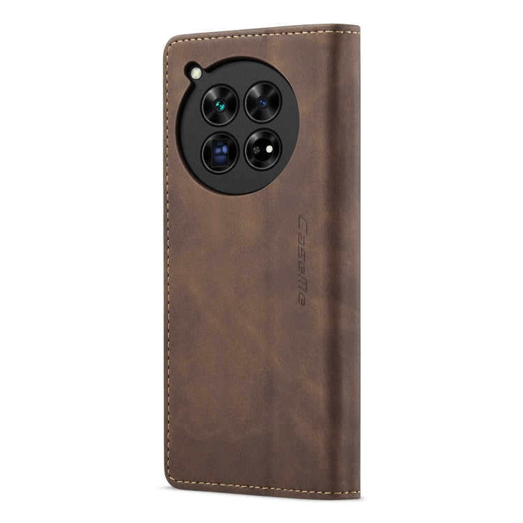 For OnePlus 12 CaseMe 013 Multifunctional Horizontal Flip Leather Phone Case(Coffee) by CaseMe