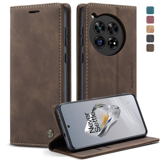 For OnePlus 12 CaseMe 013 Multifunctional Horizontal Flip Leather Phone Case(Coffee) by CaseMe