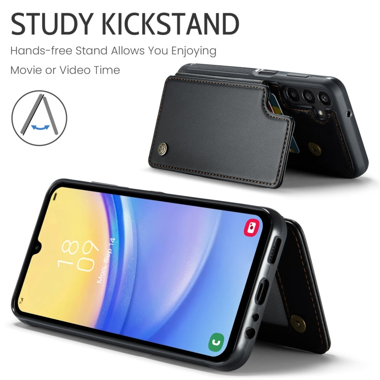For Samsung Galaxy A15 CaseMe C22 Litchi Texture RFID Anti-theft Leather Phone Case(Black) by CaseMe