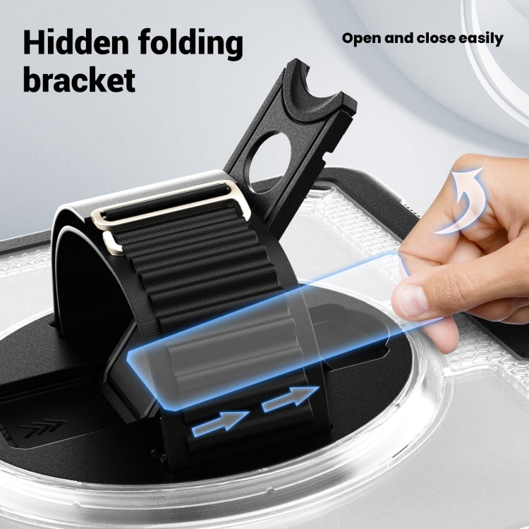 For iPad Air 2022 10.9 / Pro 11 2022 Honeycomb Hand Grip Turntable Stand Tablet Case(Transparent) by bashfashion