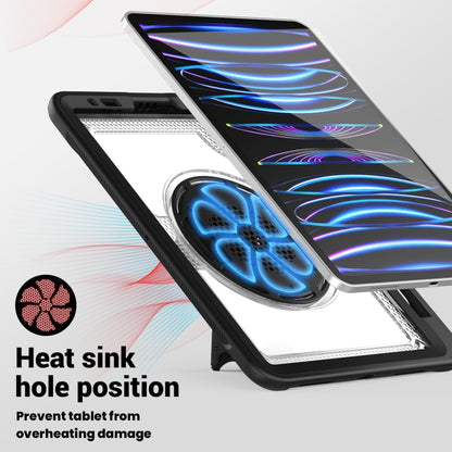 For iPad Air 2022 10.9 / Pro 11 2022 Honeycomb Hand Grip Turntable Stand Tablet Case(Transparent) by bashfashion