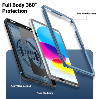 For iPad 2025 / 2022 Honeycomb Hand Grip Turntable Stand Tablet Case(Navy Blue) by bashfashion