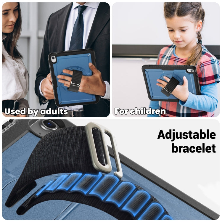 For iPad 2025 / 2022 Honeycomb Hand Grip Turntable Stand Tablet Case(Navy Blue) by bashfashion