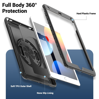 For iPad 10.2 2021 / 2020 / 10.5 2019 Honeycomb Hand Grip Turntable Stand Tablet Case(Black) by bashfashion