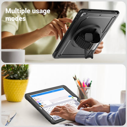 For iPad 10.2 2021 / 2020 / 10.5 2019 Honeycomb Hand Grip Turntable Stand Tablet Case(Black) by bashfashion