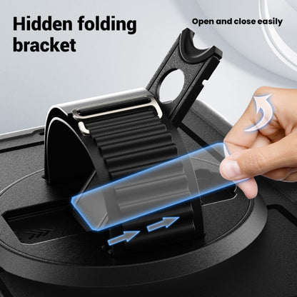 For iPad 10.2 2021 / 2020 / 10.5 2019 Honeycomb Hand Grip Turntable Stand Tablet Case(Black) by bashfashion