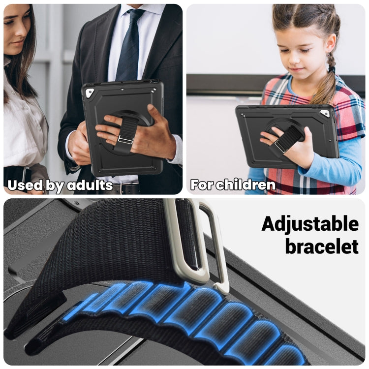 For iPad 10.2 2021 / 2020 / 10.5 2019 Honeycomb Hand Grip Turntable Stand Tablet Case(Black) by bashfashion