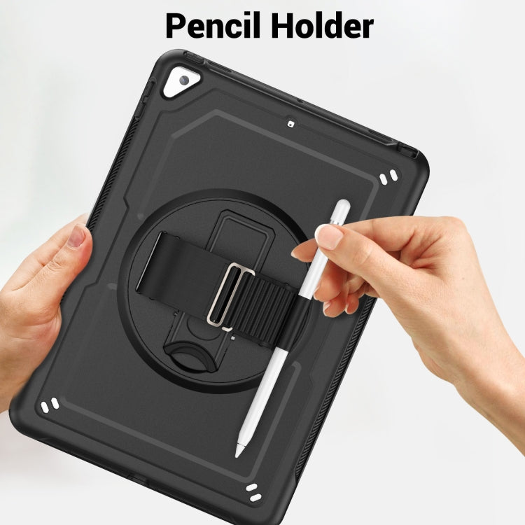 For iPad 10.2 2021 / 2020 / 10.5 2019 Honeycomb Hand Grip Turntable Stand Tablet Case(Black) by bashfashion