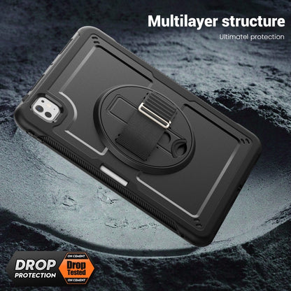 For iPad Pro 11 2025 / 2024 Honeycomb Hand Grip Turntable Stand Tablet Case(Black) by bashfashion