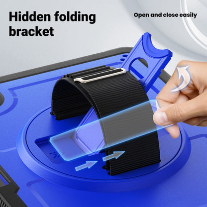 For iPad Pro 11 2025 / 2024 Honeycomb Hand Grip Turntable Stand Tablet Case(Dark Blue) by bashfashion