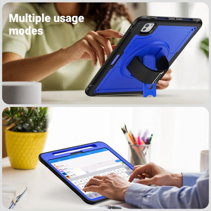 For iPad Pro 11 2025 / 2024 Honeycomb Hand Grip Turntable Stand Tablet Case(Dark Blue) by bashfashion