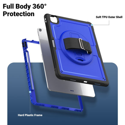 For iPad Air 13 2025 / 2024 Honeycomb Hand Grip Turntable Stand Tablet Case(Dark Blue) by bashfashion