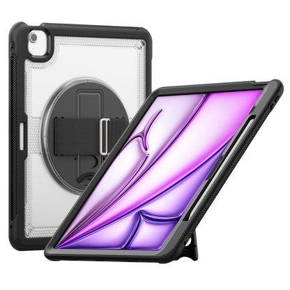 For iPad Air 13 2025 / 2024 Honeycomb Hand Grip Turntable Stand Tablet Case(Transparent) by bashfashion