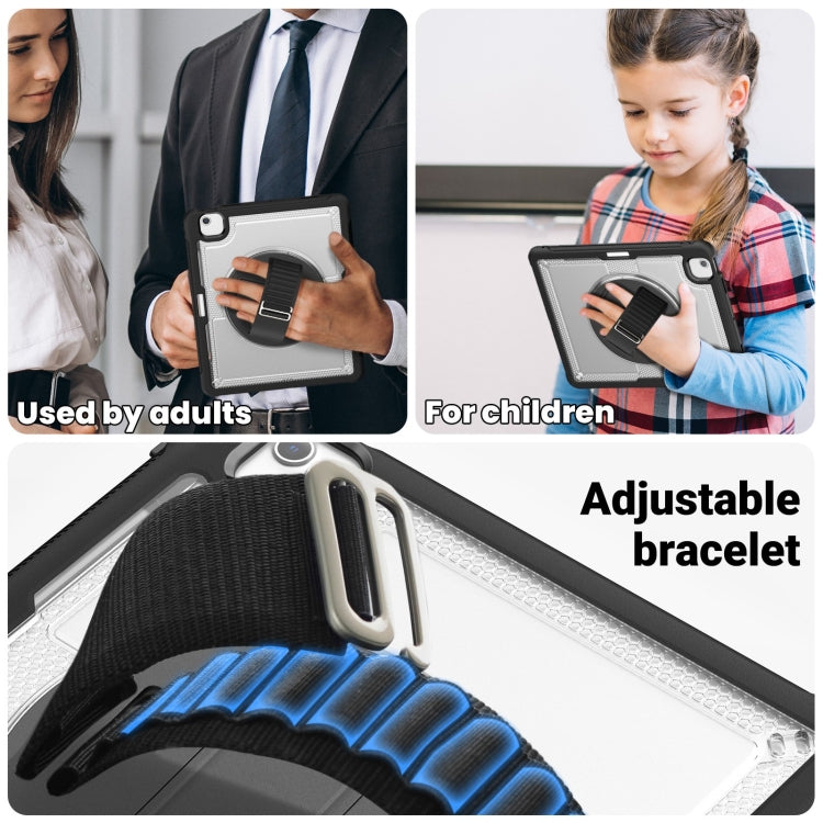 For iPad Air 13 2025 / 2024 Honeycomb Hand Grip Turntable Stand Tablet Case(Transparent) by bashfashion