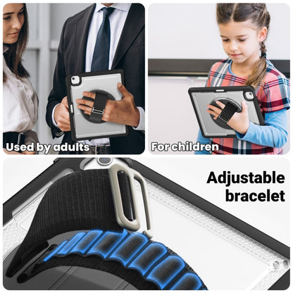 For iPad Air 13 2025 / 2024 Honeycomb Hand Grip Turntable Stand Tablet Case(Transparent) by bashfashion