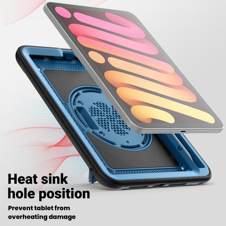 For iPad mini 2024 / mini 6 Honeycomb Hand Grip Turntable Stand Tablet Case(Navy Blue) by bashfashion