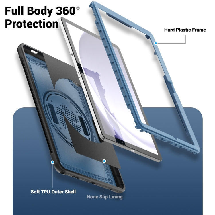 For Samsung Galaxy Tab A11+ / A9+ Honeycomb Hand Grip Turntable Stand Tablet Case(Navy Blue) by bashfashion