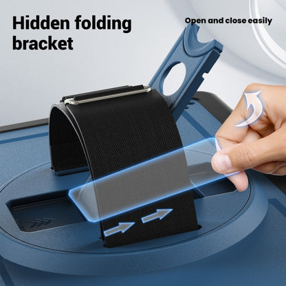 For Samsung Galaxy Tab A11+ / A9+ Honeycomb Hand Grip Turntable Stand Tablet Case(Navy Blue) by bashfashion