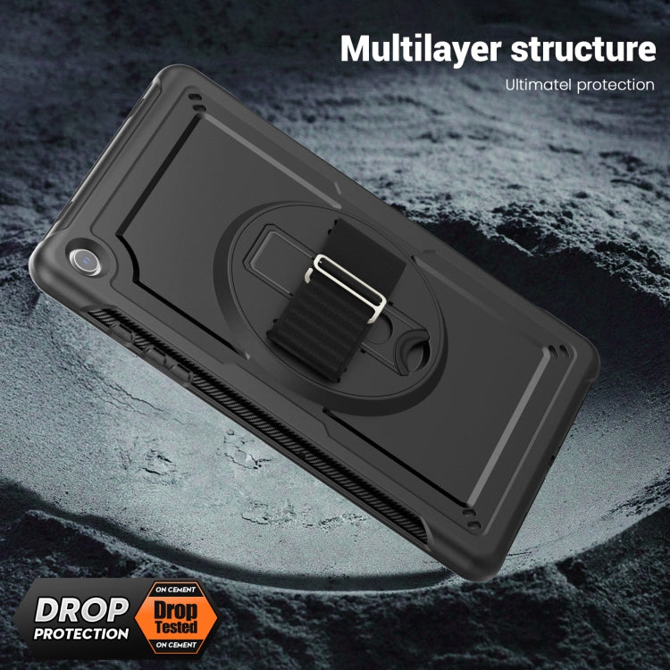 For Samsung Galaxy Tab A11+ / A9+ Honeycomb Hand Grip Turntable Stand Tablet Case(Black) by bashfashion