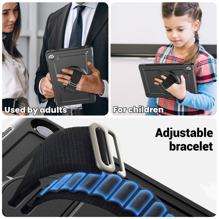 For Samsung Galaxy Tab A11+ / A9+ Honeycomb Hand Grip Turntable Stand Tablet Case(Black) by bashfashion