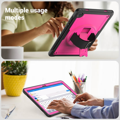 For Samsung Galaxy Tab A11+ / A9+ Honeycomb Hand Grip Turntable Stand Tablet Case(Rose Red) by bashfashion