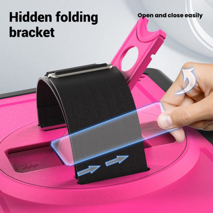 For Samsung Galaxy Tab A11+ / A9+ Honeycomb Hand Grip Turntable Stand Tablet Case(Rose Red) by bashfashion