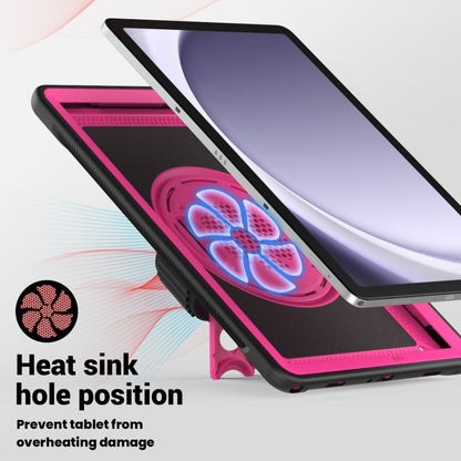 For Samsung Galaxy Tab A11+ / A9+ Honeycomb Hand Grip Turntable Stand Tablet Case(Rose Red) by bashfashion