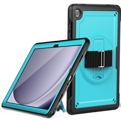 For Samsung Galaxy Tab A11+ / A9+ Honeycomb Hand Grip Turntable Stand Tablet Case(Light Blue) by bashfashion