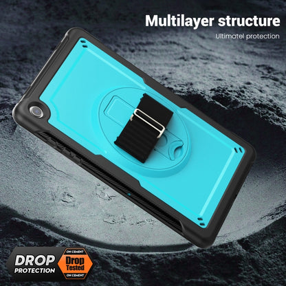 For Samsung Galaxy Tab A11+ / A9+ Honeycomb Hand Grip Turntable Stand Tablet Case(Light Blue) by bashfashion