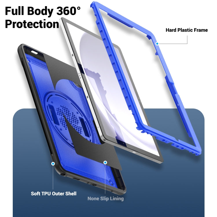 For Samsung Galaxy Tab A11+ / A9+ Honeycomb Hand Grip Turntable Stand Tablet Case(Dark Blue) by bashfashion