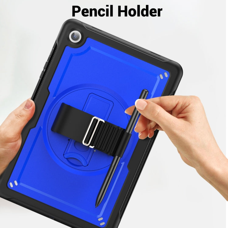 For Samsung Galaxy Tab A11+ / A9+ Honeycomb Hand Grip Turntable Stand Tablet Case(Dark Blue) by bashfashion