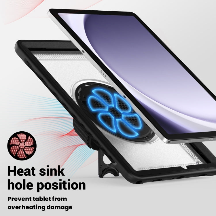 For Samsung Galaxy Tab A11+ / A9+ Honeycomb Hand Grip Turntable Stand Tablet Case(Transparent) by bashfashion