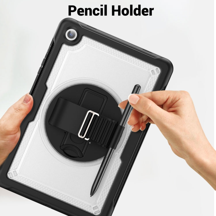 For Samsung Galaxy Tab A11+ / A9+ Honeycomb Hand Grip Turntable Stand Tablet Case(Transparent) by bashfashion