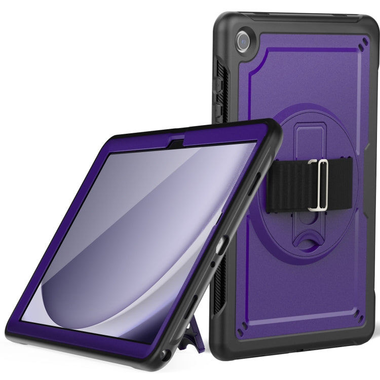 For Samsung Galaxy Tab A11+ / A9+ Honeycomb Hand Grip Turntable Stand Tablet Case(Purple) by bashfashion