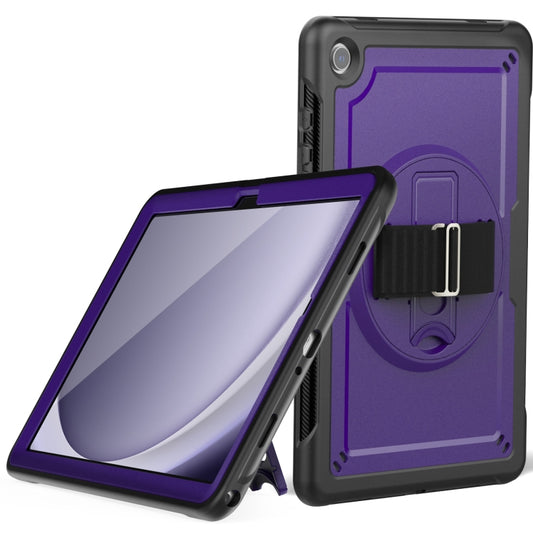 For Samsung Galaxy Tab A11+ / A9+ Honeycomb Hand Grip Turntable Stand Tablet Case(Purple) by bashfashion