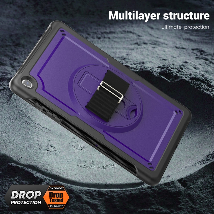 For Samsung Galaxy Tab A11+ / A9+ Honeycomb Hand Grip Turntable Stand Tablet Case(Purple) by bashfashion