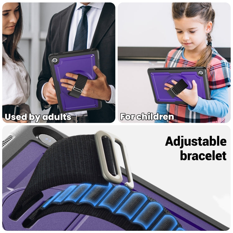 For Samsung Galaxy Tab A11+ / A9+ Honeycomb Hand Grip Turntable Stand Tablet Case(Purple) by bashfashion