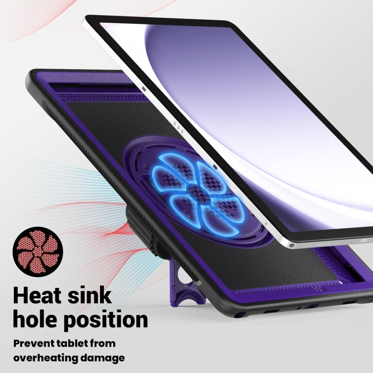For Samsung Galaxy Tab A11+ / A9+ Honeycomb Hand Grip Turntable Stand Tablet Case(Purple) by bashfashion