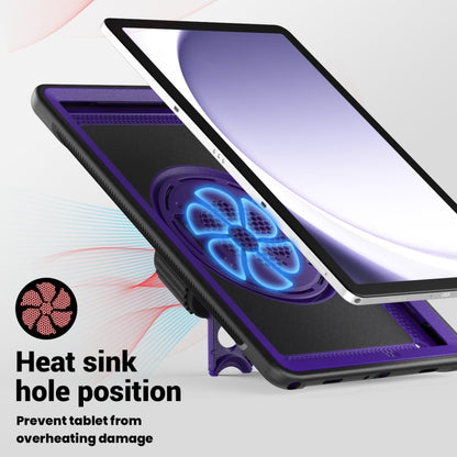 For Samsung Galaxy Tab A11+ / A9+ Honeycomb Hand Grip Turntable Stand Tablet Case(Purple) by bashfashion