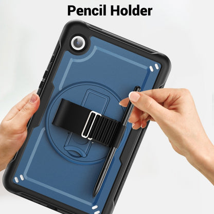 For Samsung Galaxy Tab A11 / A9 Honeycomb Hand Grip Turntable Stand Tablet Case(Navy Blue) by bashfashion