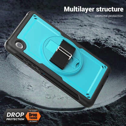 For Samsung Galaxy Tab A11 / A9 Honeycomb Hand Grip Turntable Stand Tablet Case(Light Blue) by bashfashion