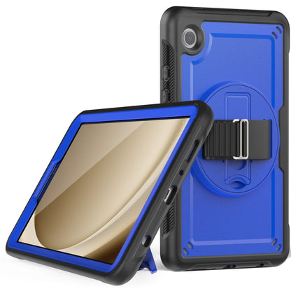 For Samsung Galaxy Tab A11 / A9 Honeycomb Hand Grip Turntable Stand Tablet Case(Dark Blue) by bashfashion