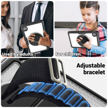 For Samsung Galaxy Tab A11 / A9 Honeycomb Hand Grip Turntable Stand Tablet Case(Transparent) by bashfashion