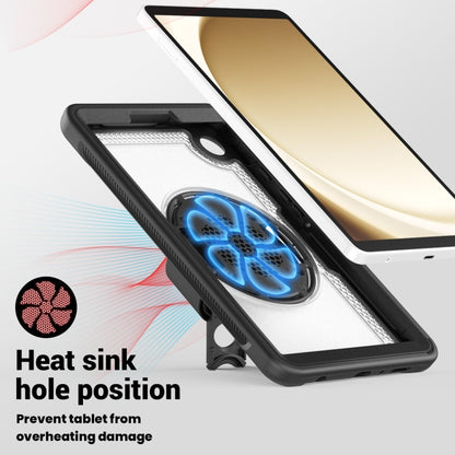 For Samsung Galaxy Tab A11 / A9 Honeycomb Hand Grip Turntable Stand Tablet Case(Transparent) by bashfashion