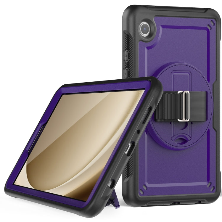 For Samsung Galaxy Tab A11 / A9 Honeycomb Hand Grip Turntable Stand Tablet Case(Purple) by bashfashion
