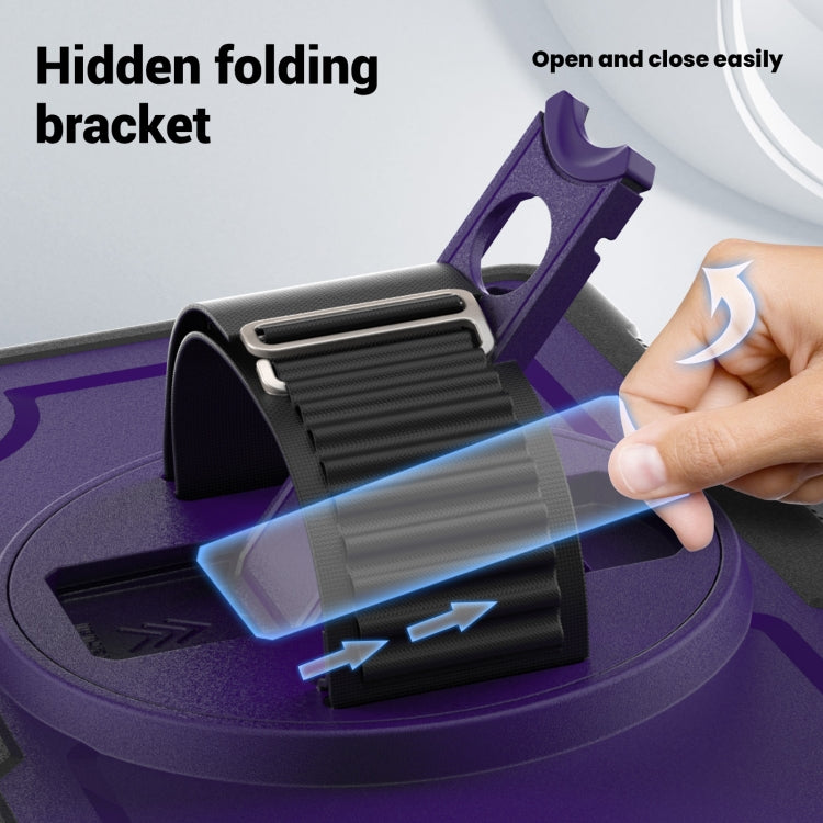 For Samsung Galaxy Tab A11 / A9 Honeycomb Hand Grip Turntable Stand Tablet Case(Purple) by bashfashion