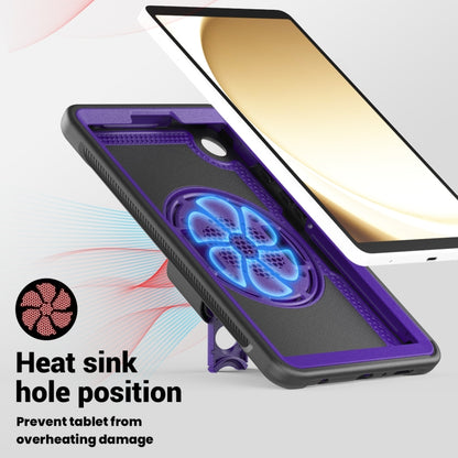 For Samsung Galaxy Tab A11 / A9 Honeycomb Hand Grip Turntable Stand Tablet Case(Purple) by bashfashion