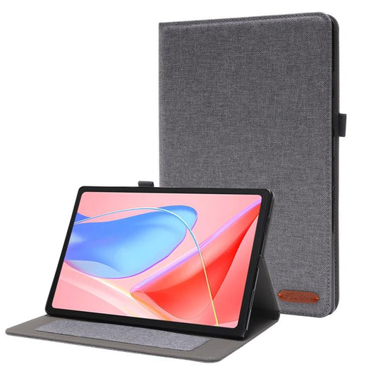 For Lenovo ZhaoYang K10C 2025 Fabric Texture Horizontal Flip Leather Tablet Case(Grey) by bashfashion
